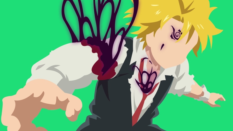 Blonde, The Seven Deadly Sins, Tie, Meliodas (The Seven Deadly Sins), 1080P, Blood, Tattoo, Wound, Anime, Minimalist