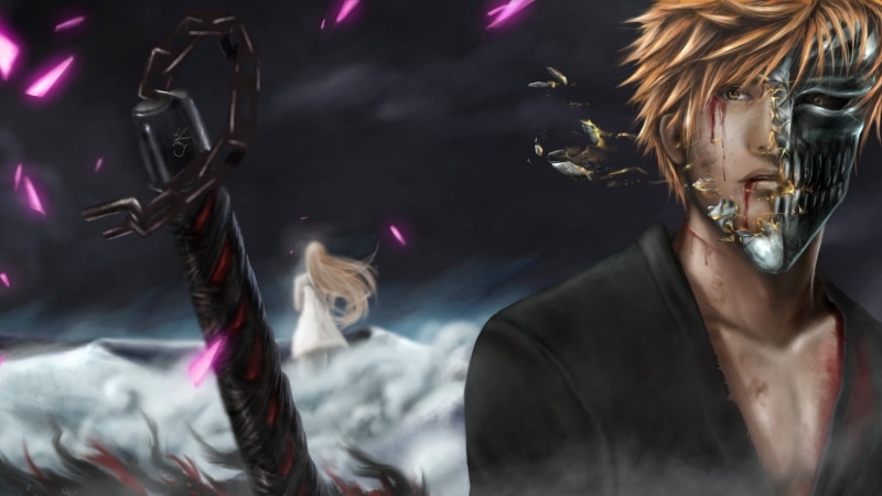 sword handle, wounds, kurosaki ichigo, arts culture and entertainment, halloween, music, portrait, fashion, event, bleach, make-up, lifestyles, adult, blond hair