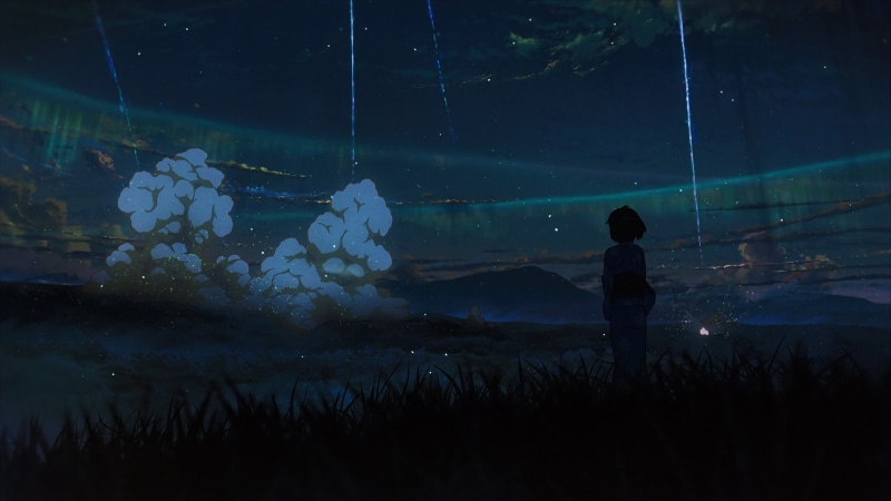 kimono, clouds, sky, Your Name, landscape, Japanese kimono, 1080P, anime, grass, Kimi no Na Wa