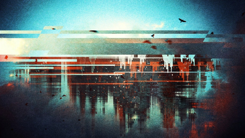 lines, cityscape, abstract, birds, distortion, 1080P