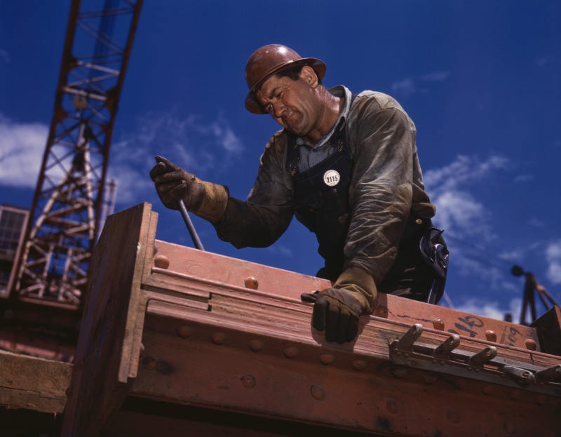 construction workers, low angle view, working class, 2K, workers, hat, gray, helm, equipment, architecture, blue, man, one Person, mechanic, brown, 1942