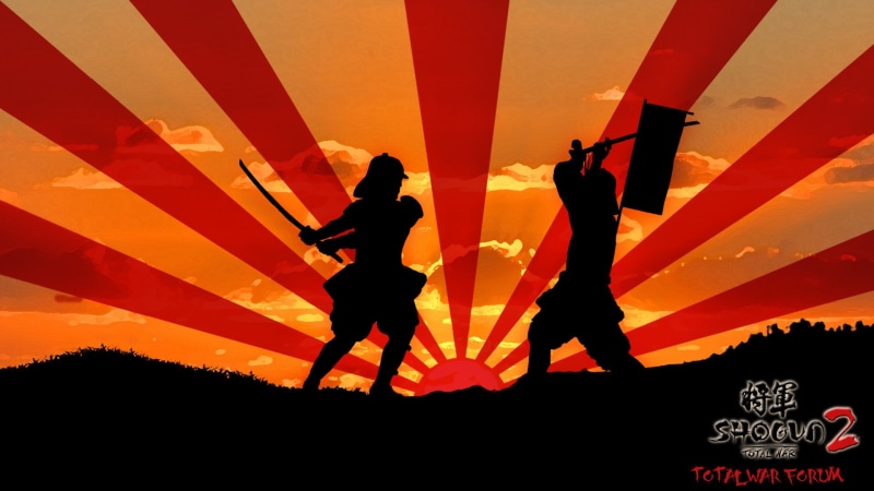 air vehicle, sport, silhouette, 1080P, red, adult, total war shogun 2 japan samurai silhouette, transportation, nature, back lit, motion, outdoors, sunset