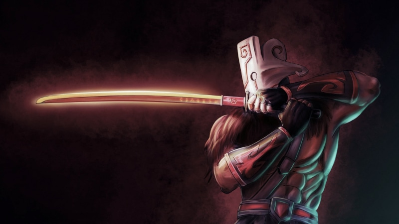 red, hd, dota, one person, juggernaut, futuristic, women, waist up, motion, artist, illuminated, long exposure, young adult, 4K, artwork, 4k, blurred motion