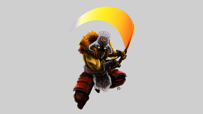 copy space, orange color, creativity, studio shot, Juggernaut, nature, people, Valve Corporation, mid-air, multi colored, clear sky, adult, flying, Dota 2