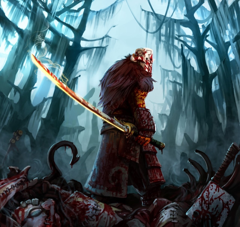 Juggernaut, fantasy art, blood, Dota 2, 720P, video games, Jaggernaut