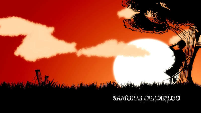 cloud - sky, nature, scenics - nature, silhouette, Samurai Champloo, samurai, orange color, air pollution, plant, outdoors, tree, 1080P, beauty in nature