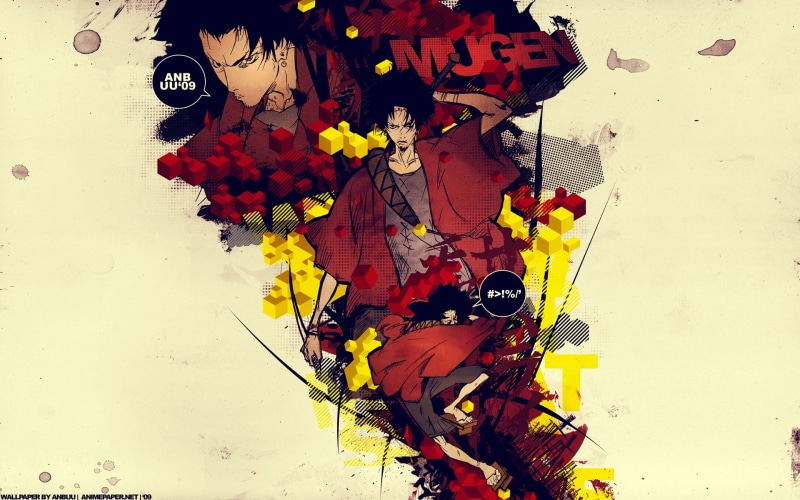 1080P, flower, flower head, close-up, Mugen, architecture, anime, yellow, outdoors, petal, flowering plant, Samurai Champloo, fragility, vulnerability