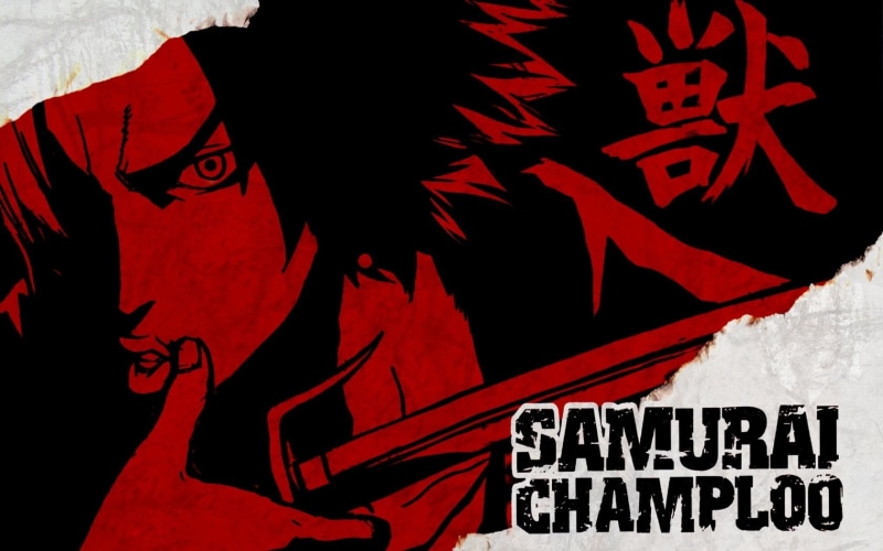wall - building feature, indoors, red, front view, anime, script, communication, representation, architecture, non-western script, text, Samurai Champloo