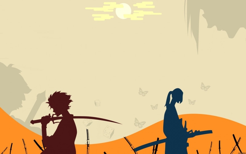 standing, 720P, sunset, samurai, people, anime, arts culture and entertainment, women, adult, nature, Samurai Champloo, copy space, architecture, real people