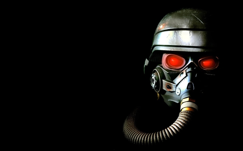 video games, black, helghast, killzone, mask, 1080P, gas, hd