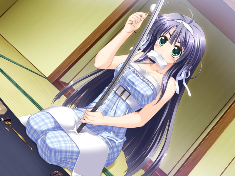 girls, koisuru, mitsuketari, anime, koto, swords, 720P, hair, blue
