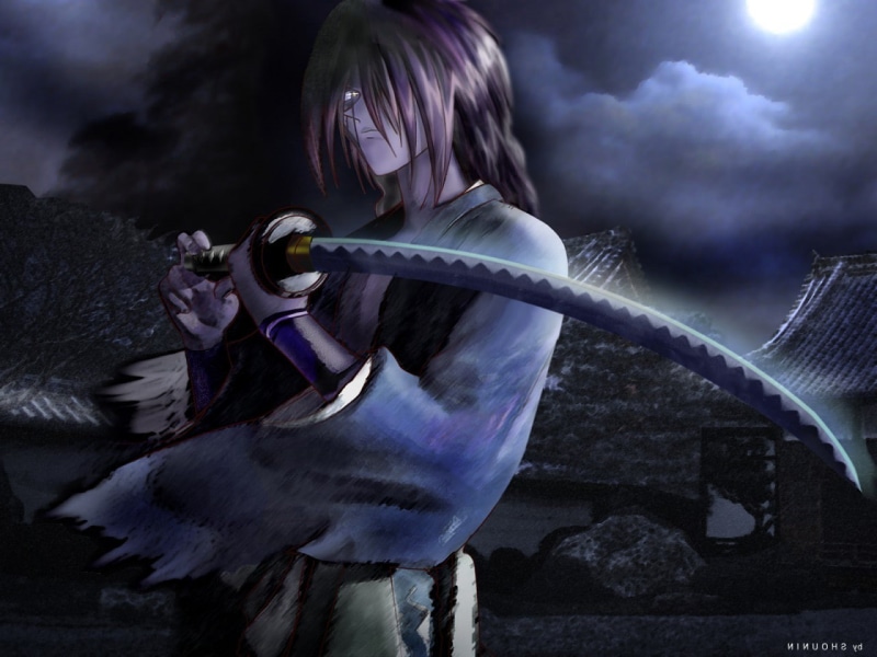 sky, holding, real people, lifestyles, adult, young adult, Himura Kenshin, leisure activity, Rurouni Kenshin, headshot, hairstyle, females, anime, one person