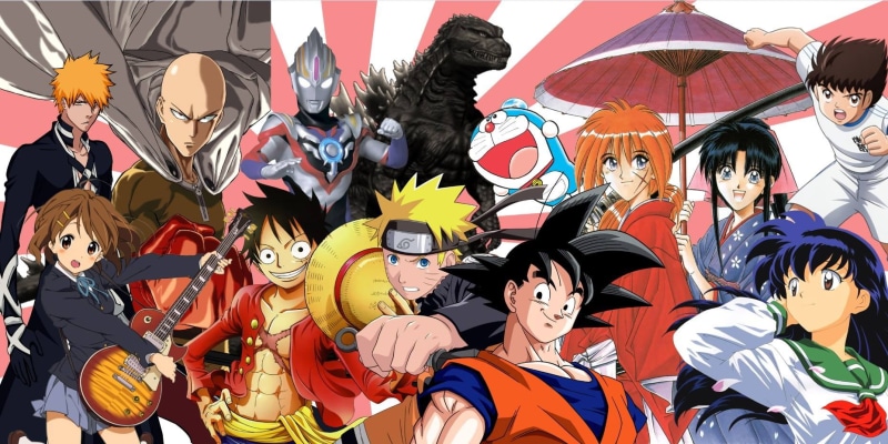 Japanese Art, One Piece, Japan, Inuyasha, Rurouni Kenshin, Uzumaki Naruto, Naruto (anime), Son Goku, Doraemon, K-ON!, Kurosaki Ichigo, Dragon Ball, Godzilla