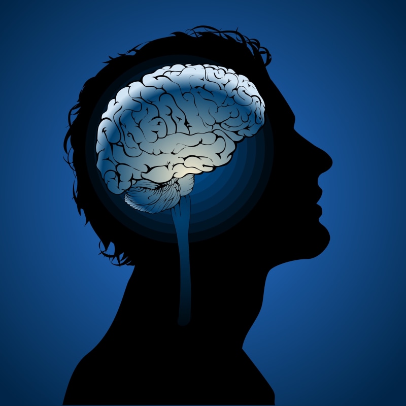 mental health, d, human head, adult, representation, ray, XRAY, 2K, blue background, silhouette, healthcare and medicine, Anatomy, human representation