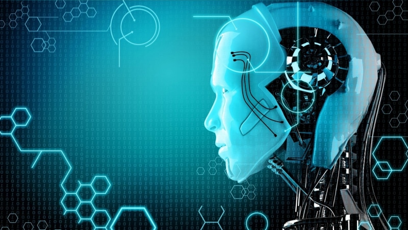 portrait, geometry, face, profile, Glowing, circle, numbers, Binary, 1080P, robot, hexagon, digital art, Artificial Intelligence, electricity, Wires, technology