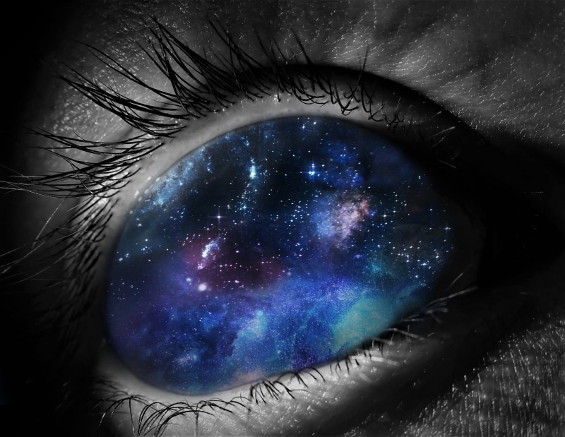 people, star - space, iris - eye, celebrities, person, spark, science, body part, nebulae, coexistence, human body part, space, night, nebula, nature, extreme close-up