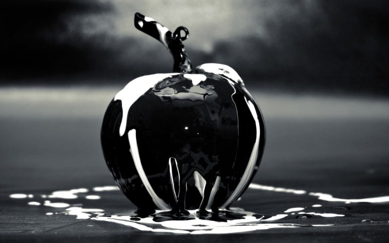 black and white, life, still life, black, creativity, cool, creative, still, 2K, apple, art, 3d, white, d