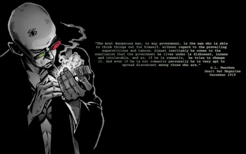 studio shot, leisure activity, obscured face, one person, night, artwork, black background, standing, text, 720P, dark, Spider Jerusalem, copy space, illustration