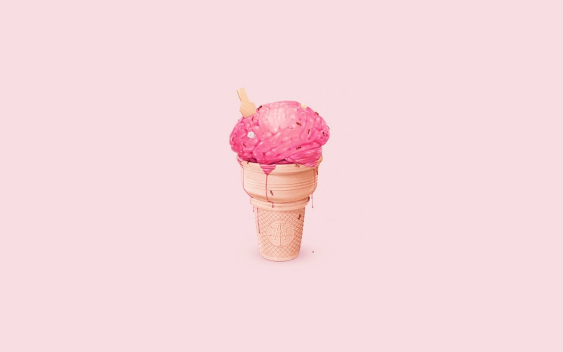 sweet food, melting, strawberry ice cream, food, copy space, studio shot, illust, icecream, sweet, frozen, freshness, cone, indoors, vanilla ice cream