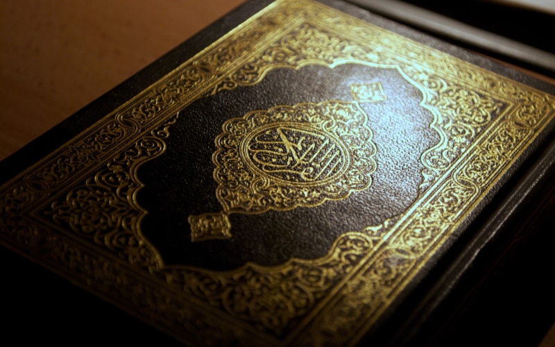 macro, calligraphy, religion, Arabic, 1080P, Islam, Holy, Quran, Book