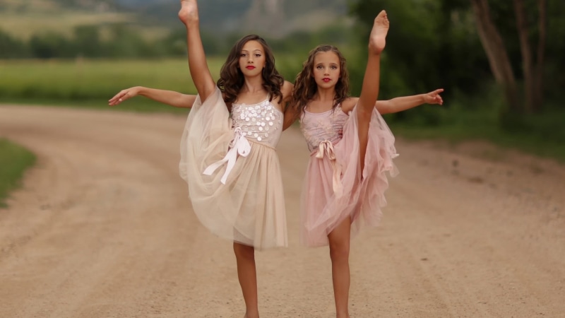 clothing, positive emotion, limb, splits, beige, dancing, emotion, human arm, girl, s, portrait, happiness, pink, flexible, long hair, togetherness, body part