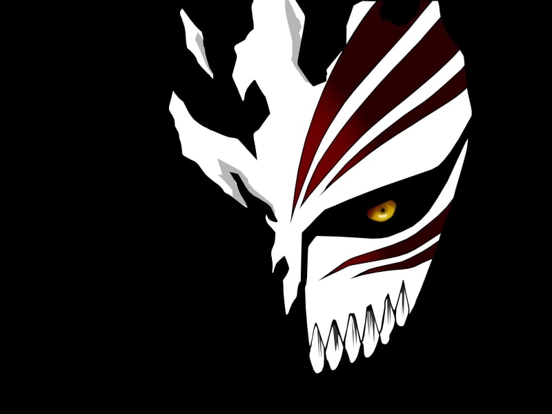 unrecognizable person, anime, studio shot, one person, dark, mask, Bleach, illuminated, 720P, human body part, ichigo, portrait, copy space, close-up