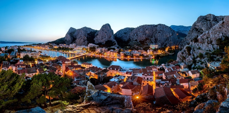 Dalmatia, Dalmacija, sea, The Republic Of Croatia, harbour, the evening, landscape, Croatia, mountains, rock, nature, the city, gray, 1080P