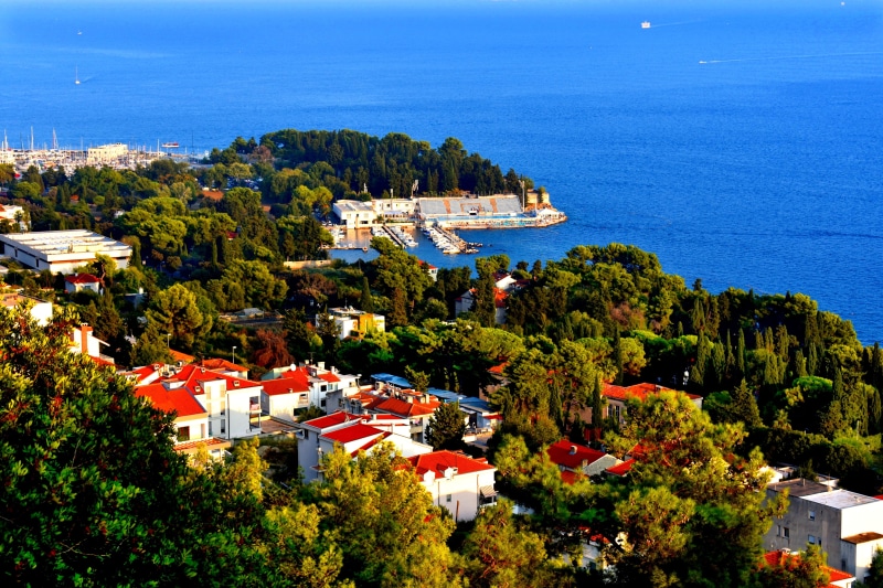 townscape, croatia, vacation, landscape, dalmatia, residential district, settlement, mediterranean, outdoors, villa, vista, town, estate, building, coast
