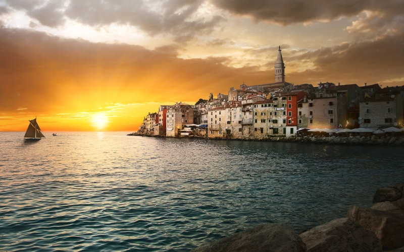 4K, peninsula, croatia, sea, old, fishing, desktop, port, istrian, town, adriatic, rovinj, coast, west