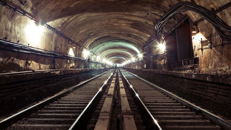 train, Moscow, 1080P, lights, railway, tunnel, subway