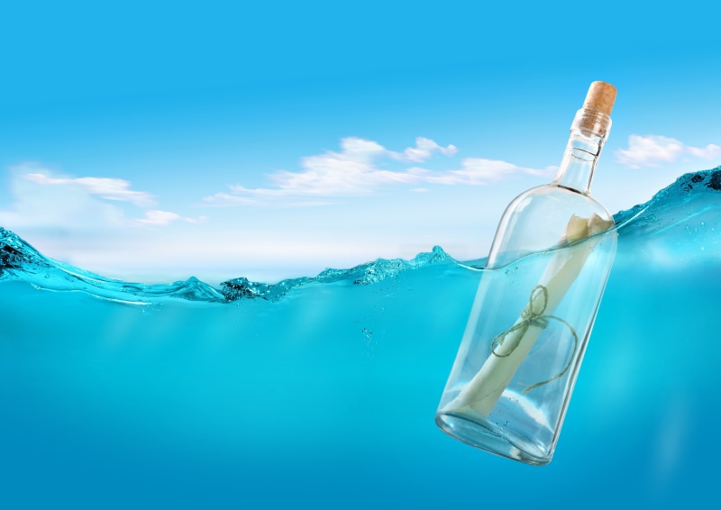 paper, bubbles, clouds, 4K, underwater, water, cork, split view, bottles