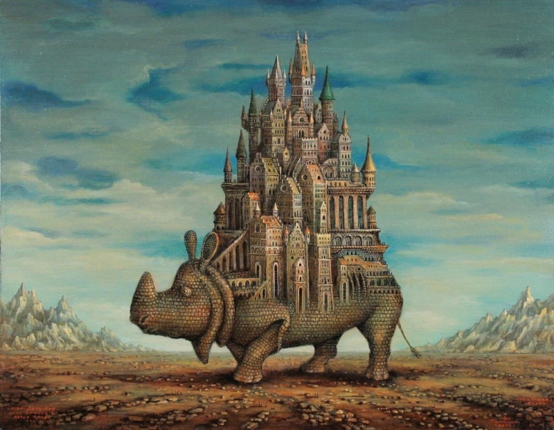 480P, history, built structure, spirituality, rock, rhinoceros, architecture, outdoors, representation, land, day, building, travel, ancient civilization