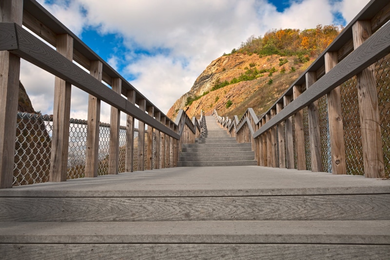 color, sky, wide  angle, resource, stairs, planks, colors, wood, passageway, cloud, sideling, 720P, usa, appalachians, mountain, wide-angle, outside, maryland