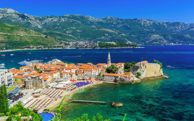 old, montenegro, sveti, photography, landscape, adriatic, island, 1080P, sea, budva, stefan, town