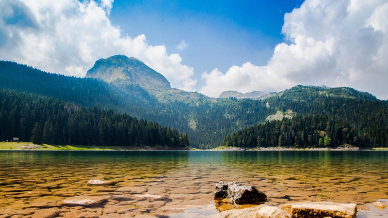 montenegro, cloud - sky, beauty in nature, lake, tranquility, mountain range, nature, solid, durmitor, tree, water, landscape, hd, scenics - nature