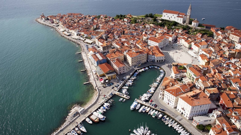 portoroz, adriatic, sea, europe, town, slovenia, air, 1080P, photography