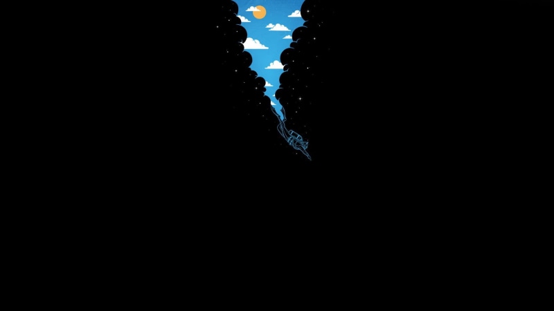 backgrounds, cold temperature, scuba, studio shot, illustration, tree, 1080P, blue, silhouette, nature, minimalism, black, water, artwork, outdoors, black Color