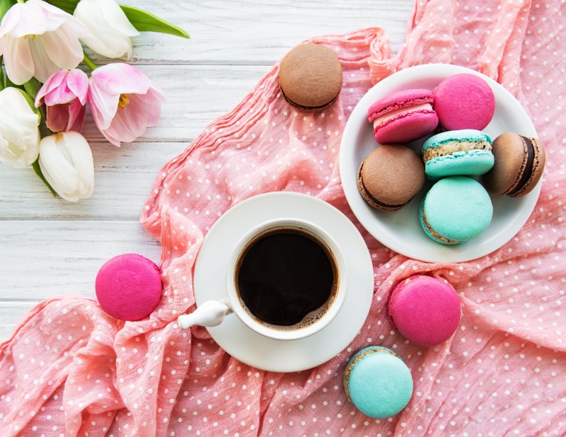 4K, Still Life, Sweets, Macaron, Coffee, Cup, Food