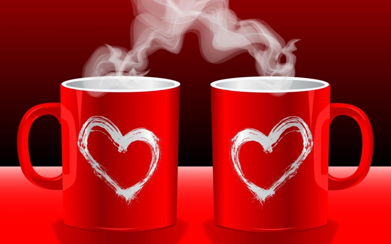 morning, coffee, good morning, love, red cups, 2K