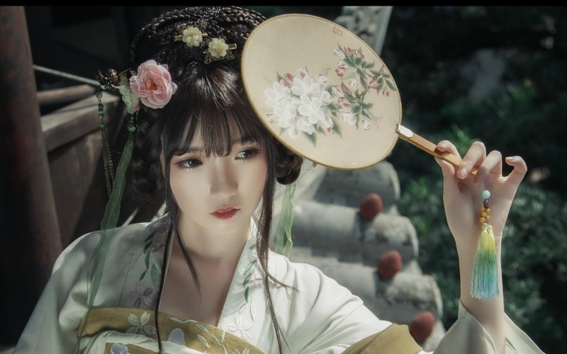 headdress, hanfu, 1080P, women, Asian, Chinese dress
