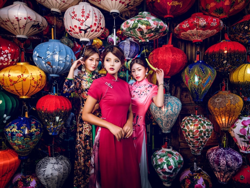 Chinese dress, Asian, Cheongsam, 1080P, women
