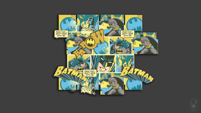 number, wallart, comic, studio shot, multi colored, finance, creativity, comics, paper currency, indoors, communication, global communications, Batman
