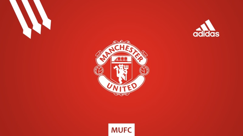 decoration, 1080P, lighting equipment, celebration, indoors, red, Manchester United , Football , Adidas, sign, text, simple background, hanging, festival