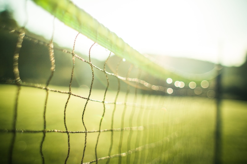 green Color, Wet, fence, playing Field, gardens, dew, meadow, close-up, water, Tennis, outdoors, sports, Net, soccer, green, day, focus on foreground, sky