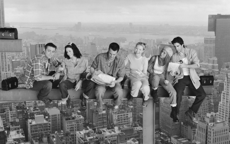 Matt LeBlanc, Joey Tribbiani, Matthew Perry, Monica Geller, Ross Geller, Friends, Jennifer Aniston, David Schwimmer, Lisa Kudrow, Chandler Bing, Black and White