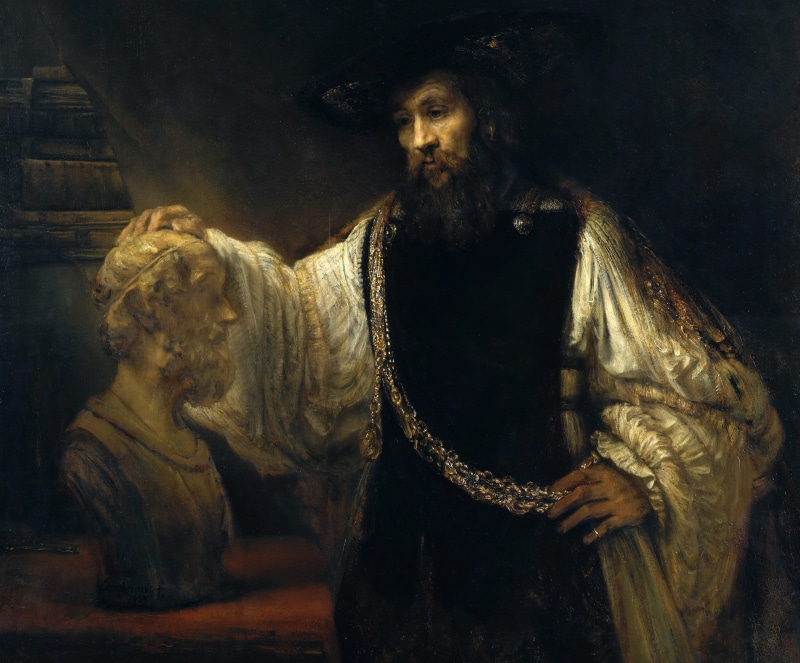 Rembrandt van Rijn, portrait, Aristotle with a Bust of Homer, 2K, picture