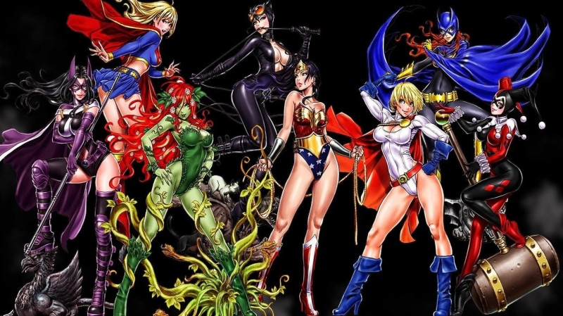 Collage, Supergirl, Wonder Woman, Comics, Power Girl, Poison Ivy, 720P, Batgirl, Huntress (DC Comics), Harley Quinn, Catwoman