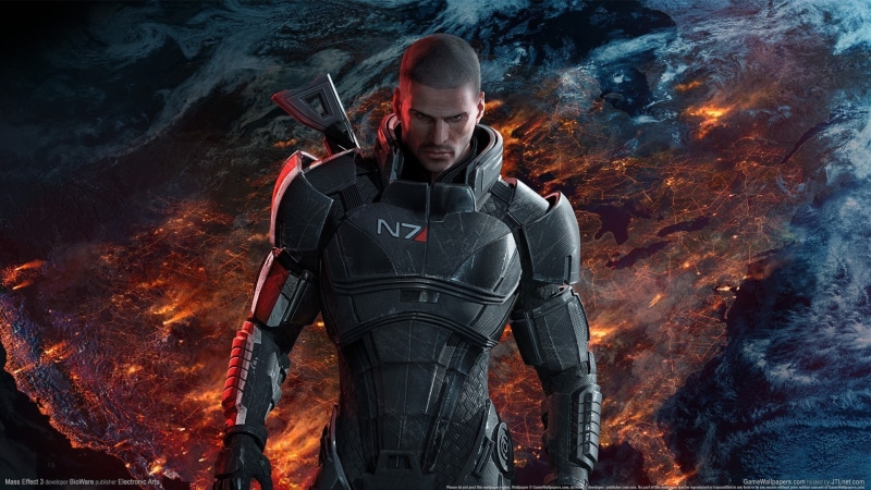 video games, communication, men, waist up, front view, flame, burning, nature, 1080P, real people, Mass Effect, young adult, Mass Effect 3, fire - natural phenomenon