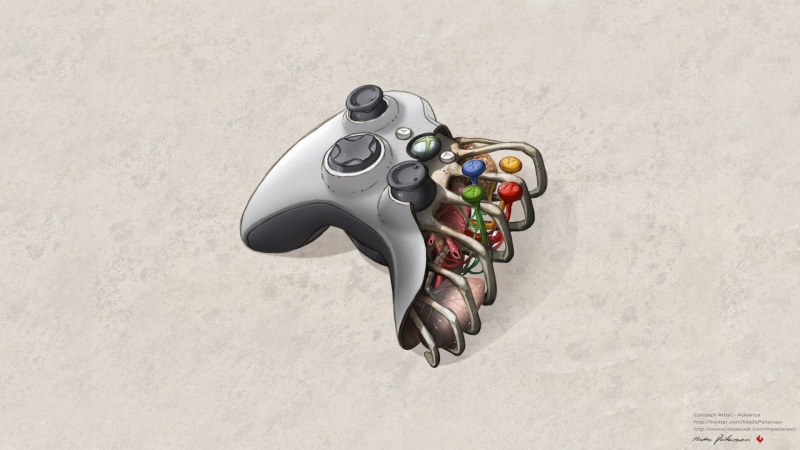 directly above, sand, multi colored, studio shot, still life, multicolored, exploration, Xbox 360, land, clip, sunlight, day, Xbox, controllers, no people