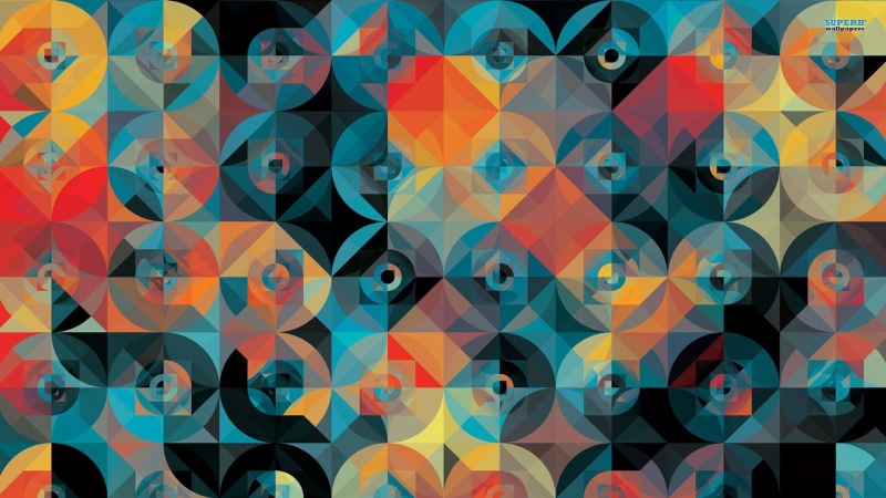 side by side, multi colored, no people, shape, Andy Gilmore, floral pattern, geometry, indoors, craft, geometric shape, abundance, paper, close-up, abstract